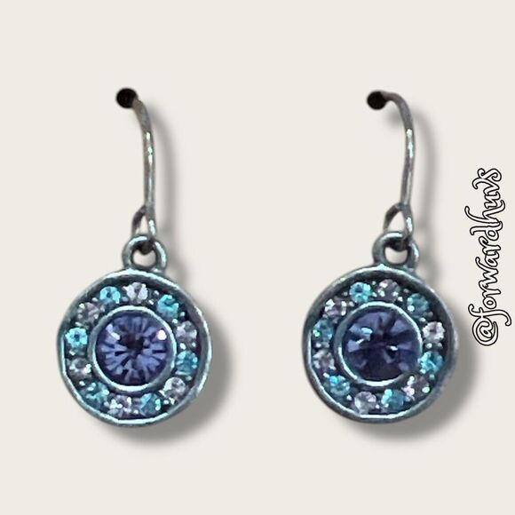 Bundle Sale 3 for $15 | Silver Tone Dangle Earrings with Gemstone Accents - Picture 1 of 9